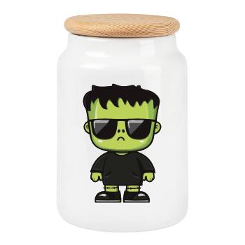 Zombie Halloween - Keksdose mit Holzdeckel - Weiß - Vorne