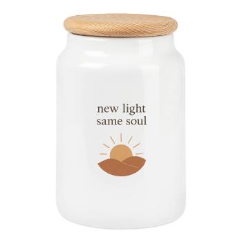 New light same soul - Keksdose mit Holzdeckel - Weiß - Vorne