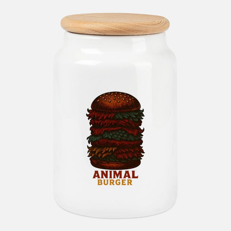 Animal_BRGR - Keksdose mit Holzdeckel - Weiß