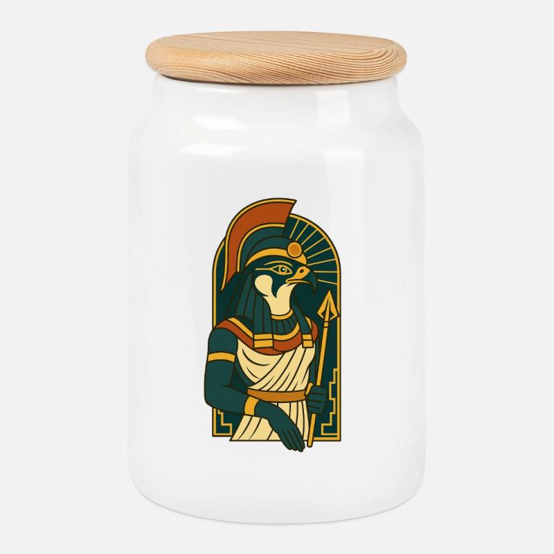 Horus - Keksdose mit Holzdeckel - Weiß