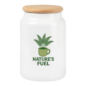Carburant de la nature - Boîte à biscuits avec couvercle en bois - blanc - Devant