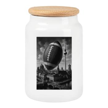Berliner Football Skyline  - Keksdose mit Holzdeckel - Weiß - Vorne