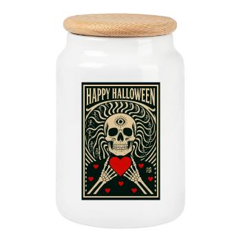 la_mort_vous_va_si_bien - Boîte à biscuits avec couvercle en bois - blanc - Devant