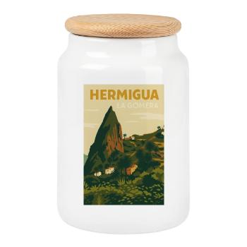 Hermigua - Keksdose mit Holzdeckel - Weiß - Vorne