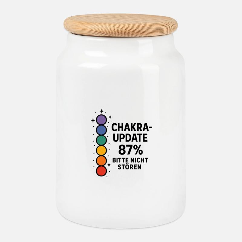 CHAKRA-UPDATE 87 % – Bitte nicht stören - Keksdose mit Holzdeckel - Weiß