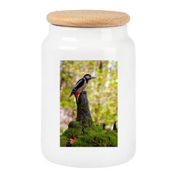 Forêt de pics à crête pourpre - Boîte à biscuits avec couvercle en bois - blanc - Devant