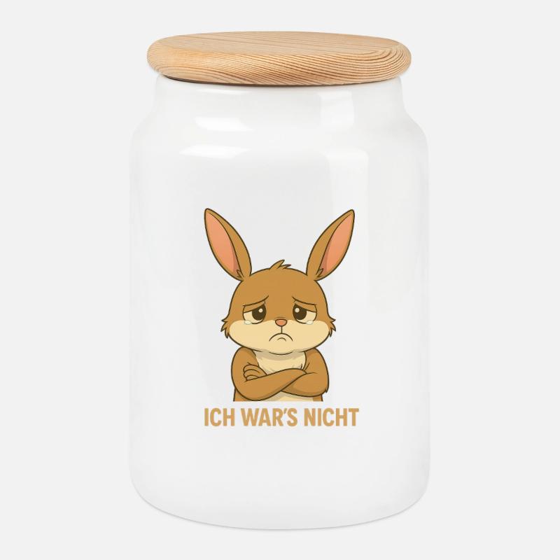 Ich War's Nicht Hase - Keksdose mit Holzdeckel - Weiß