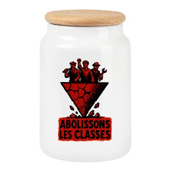 Abolissons Les Classes Sociale Lutte Politique - Boîte à biscuits avec couvercle en bois - blanc - Devant