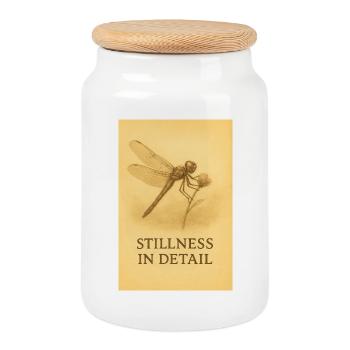 Stillness in Detail Dragonfly - Cookie Jar with Wooden Lid - white - Front