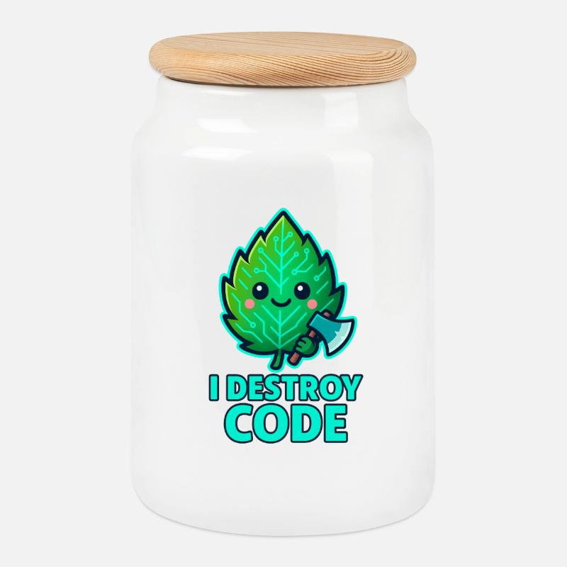 Guerrier Code de la Feuille Verte - Boîte à biscuits avec couvercle en bois - blanc