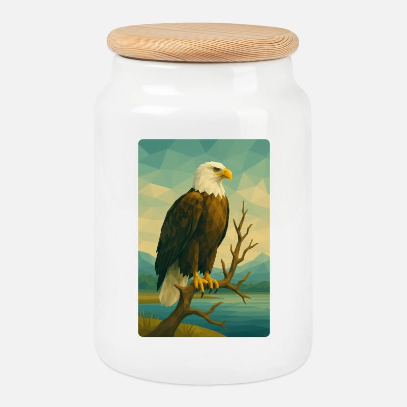 Polynature Weißkopfseeadler - Keksdose mit Holzdeckel - Weiß