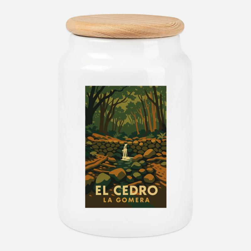 Cedro La Gomera - Keksdose mit Holzdeckel - Weiß
