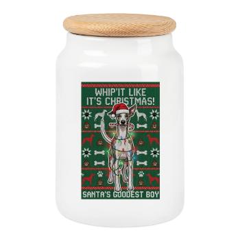 Whip'It Like It's Christmas FRONT - Keksdose mit Holzdeckel - Weiß - Vorne