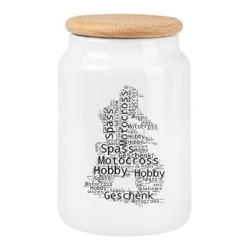 Direct Motocross Statement - Cookie Jar with Wooden Lid - white - Front