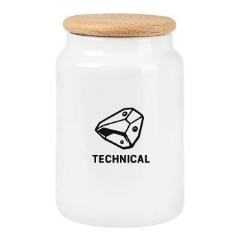 Technical Boulder - Cookie Jar with Wooden Lid - white - Front