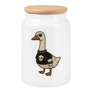 Chocolotl doux axolotl en jeu de mots avec hot - Boîte à biscuits avec couvercle en bois - blanc - Devant