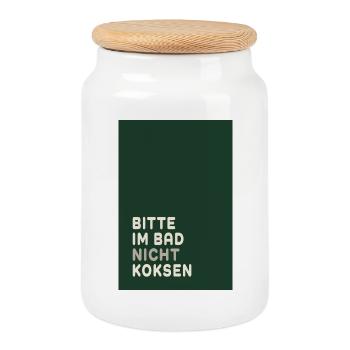 Minimal Statement – Dark Green & Cream Design - Keksdose mit Holzdeckel - Weiß - Vorne