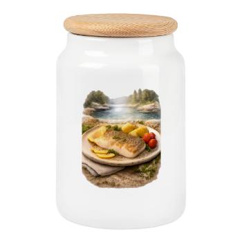 Gifts of the Far North - Makcyn - Cookie Jar with Wooden Lid - white - Front