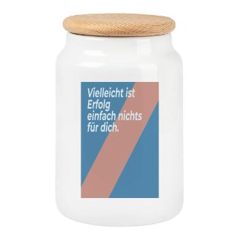 Vielleicht ist Erfolg nichts für dich - Keksdose mit Holzdeckel - Weiß - Vorne