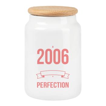 Cuvée 2006 – Vieillie à la perfection - Boîte à biscuits avec couvercle en bois - blanc - Devant