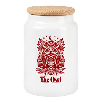 The Owl - Keksdose mit Holzdeckel - Weiß - Vorne