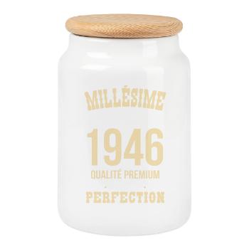 1946 – Millésime d’exception – Qualité premium - Boîte à biscuits avec couvercle en bois - blanc - Devant