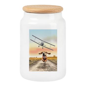 North by Northwest - Dog Edition - Keksdose mit Holzdeckel - Weiß - Vorne