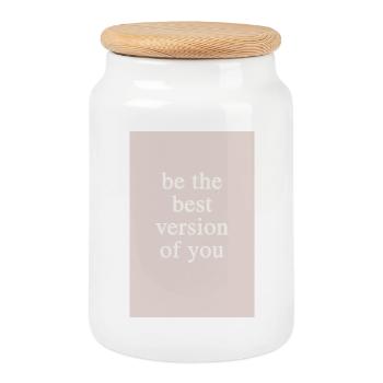 Be the Best Version of You  - Keksdose mit Holzdeckel - Weiß - Vorne