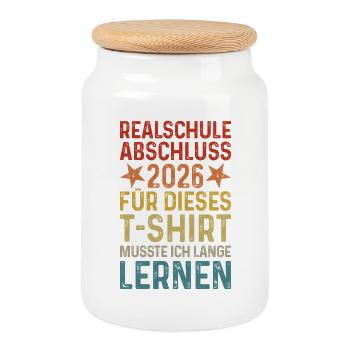 Secondary school leaving certificate 2026 - Secondary school leaving certificate - Cookie Jar with Wooden Lid - white - Front