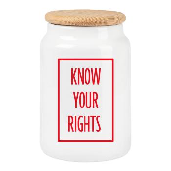 Connaissez vos droits Activisme Justice Liberté - Boîte à biscuits avec couvercle en bois - blanc - Devant