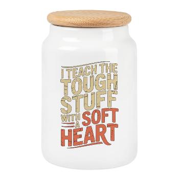 Nurse Educator I Teach The Tough Stuff RN Educator - Cookie Jar with Wooden Lid - white - Front