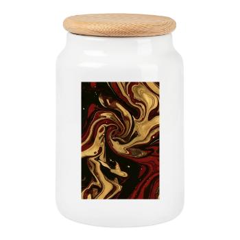 Abstract Germany Fluid Art Partie 2. - Boîte à biscuits avec couvercle en bois - blanc - Devant