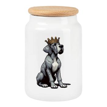Grand Dogue Propriétaire de Dogue Grand Dane Fan de Grand Dogue - Boîte à biscuits avec couvercle en bois - blanc - Devant