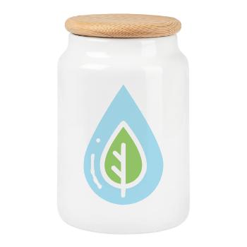 Eco Drop Nature Conservation - Cookie Jar with Wooden Lid - white - Front