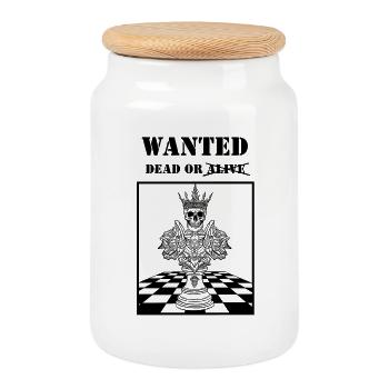 Recherché roi sur l’échiquier - Boîte à biscuits avec couvercle en bois - blanc - Devant