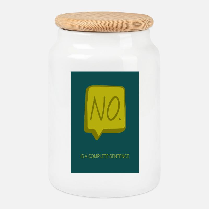 No è una frase completa - Biscottiera con coperchio in legno - bianco