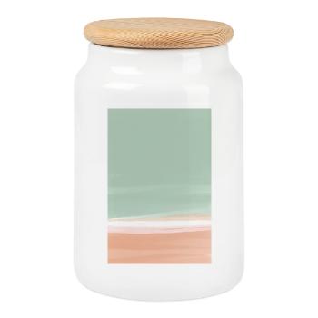 Green orange block - personalisierbar - Keksdose mit Holzdeckel - Weiß - Vorne