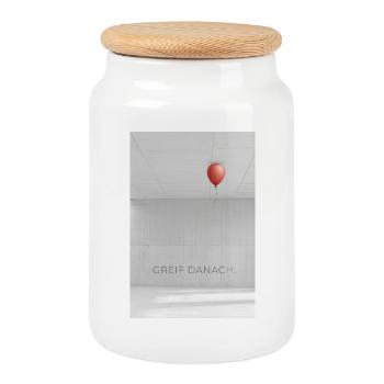 Greif danach Spruch Motivation Erfolg Ziel - Keksdose mit Holzdeckel - Weiß - Vorne