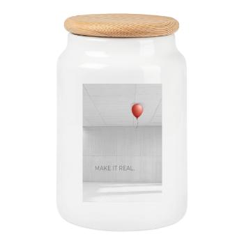 Faites-le vraiment minimaliste Motivation Dire - Boîte à biscuits avec couvercle en bois - blanc - Devant