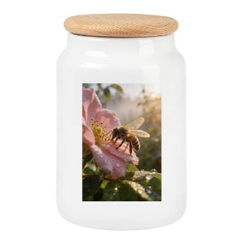 Rosée du matin - Boîte à biscuits avec couvercle en bois - blanc - Devant