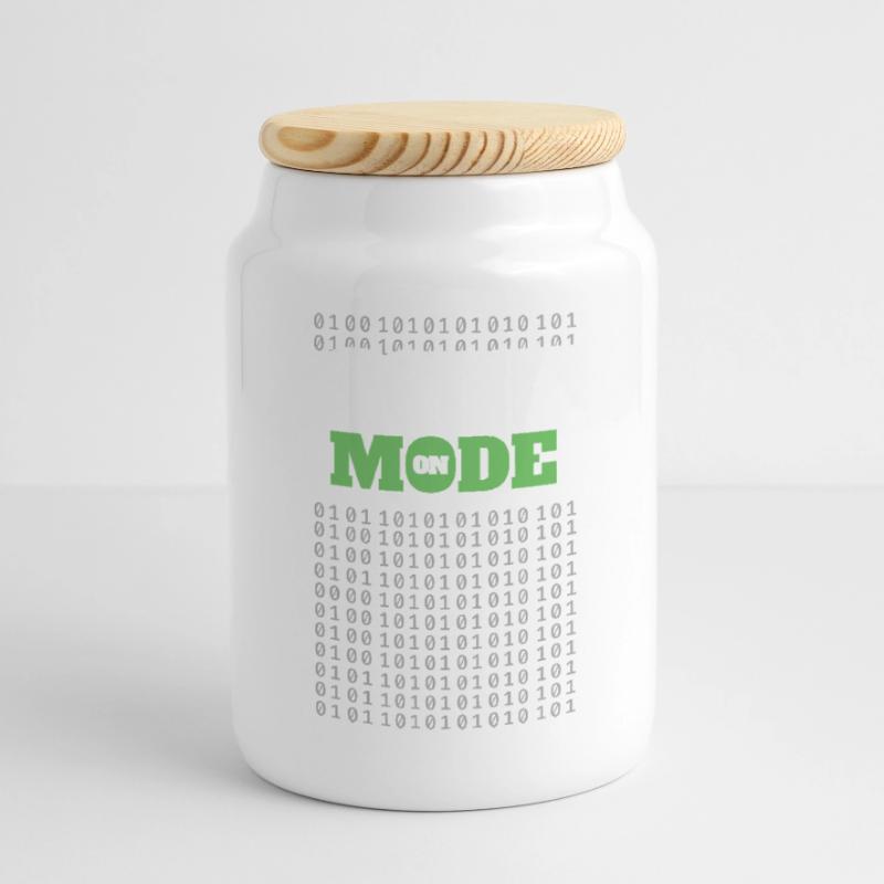 Codemodus An – Programmierung von Softwareentwickler Programmierer Keksdose mit Holzdeckel