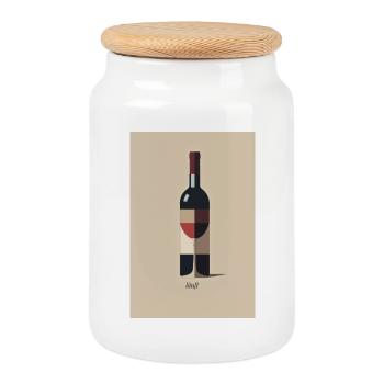 Wein Design minimalistisch läuft Spruch - Keksdose mit Holzdeckel - Weiß - Vorne