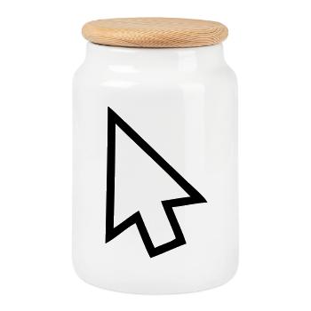 Arrow - Cookie Jar with Wooden Lid - white - Front