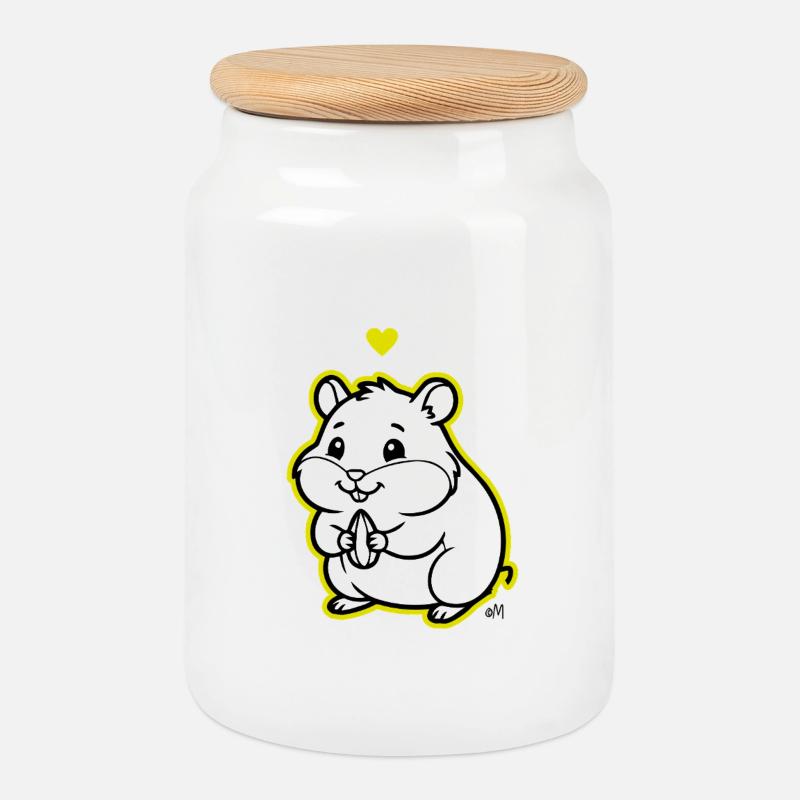 Arnold_the_Hamster - Keksdose mit Holzdeckel - Weiß