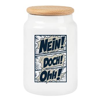 Nein Doch Ohh Kult Zitat Comic - Keksdose mit Holzdeckel - Weiß - Vorne