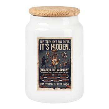 Hidden Truths: Retro Conspiracy Poster - Cookie Jar with Wooden Lid - white - Front
