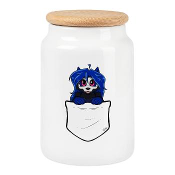 Pocket Chibi - Alóe (von Bunneko_Arts) - Keksdose mit Holzdeckel - Weiß - Vorne