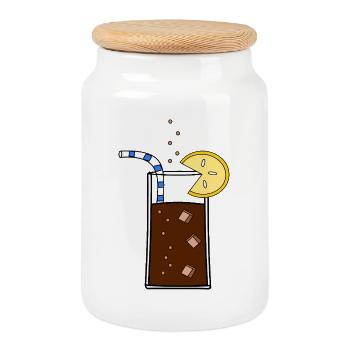 Glas_Cola - Cookie Jar with Wooden Lid - white - Front