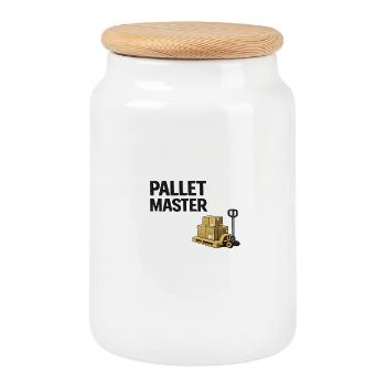 Palettenmeister: Lageraufzug - Keksdose mit Holzdeckel - Weiß - Vorne