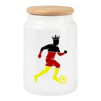 Footballers Germany - Cookie Jar with Wooden Lid - white - Front